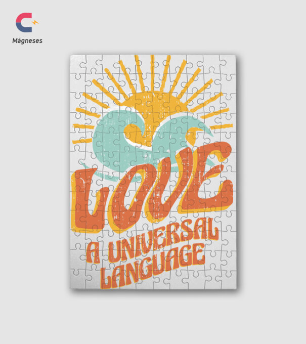 Love is a universal language minta fehér pólón
