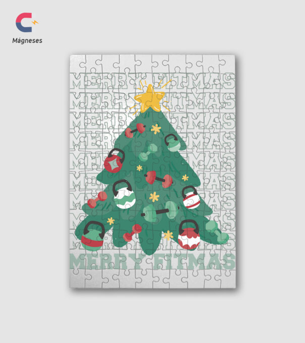 Merry Fitmas Karácsonyfa Fitness minta fehér pólón