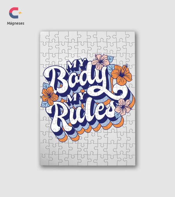 My Body My Rules minta fehér pólón