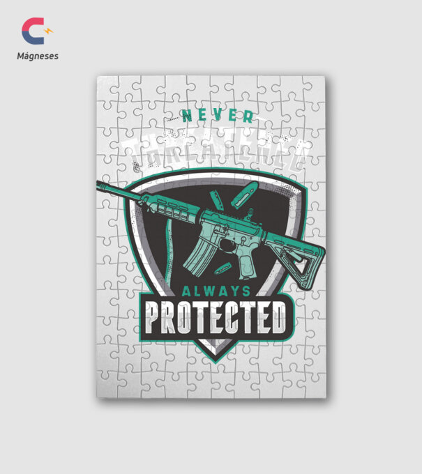 Never threatened always protected minta fehér pólón