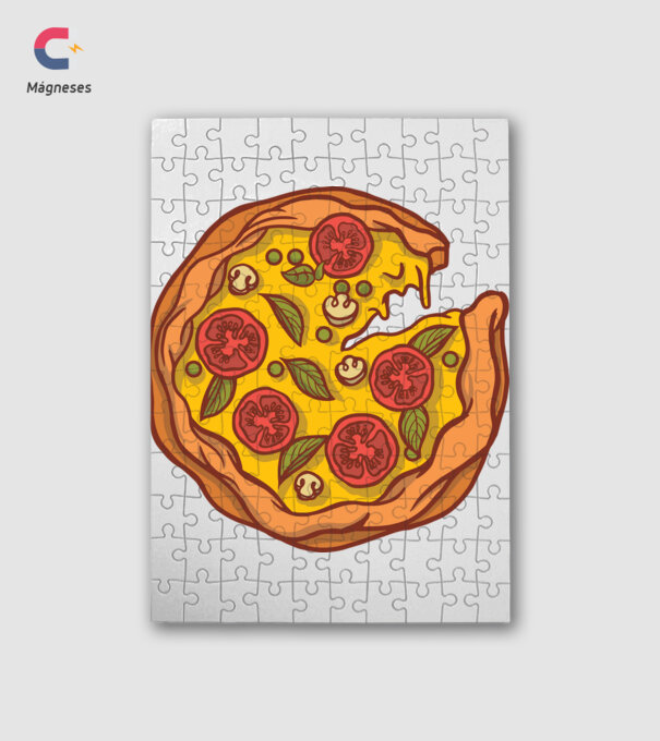 Pizza minta fehér pólón