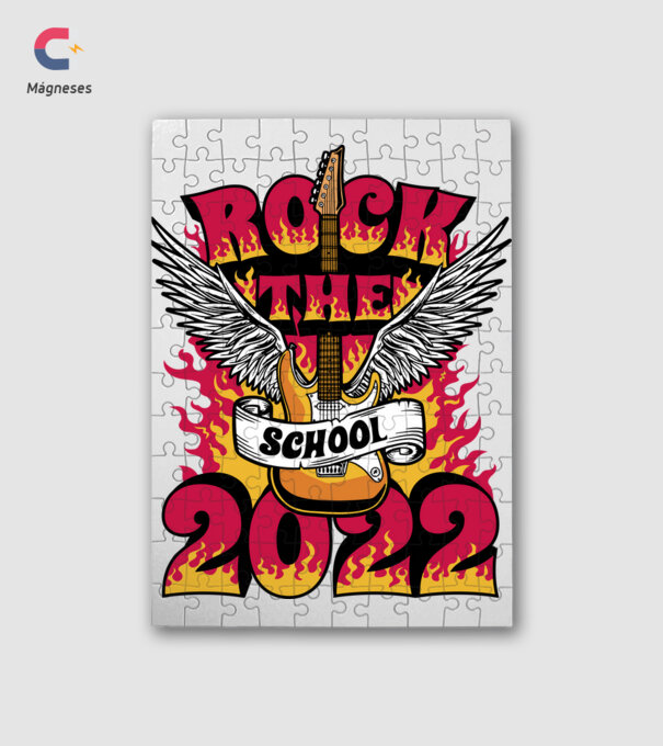 Rock The School minta fehér pólón