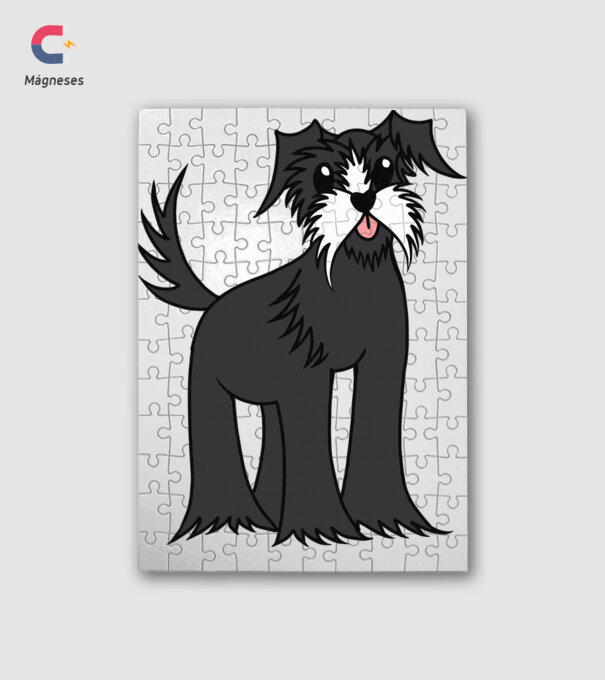 Schnauzer rajz minta fehér pólón