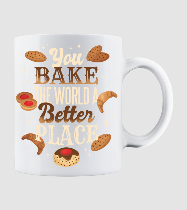 Bake Better Place minta fehér pólón