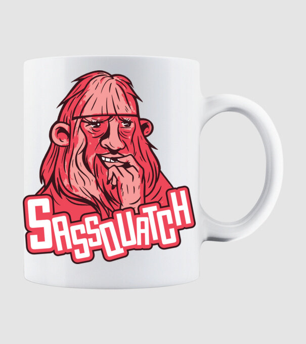 Big foot sassy minta fehér pólón
