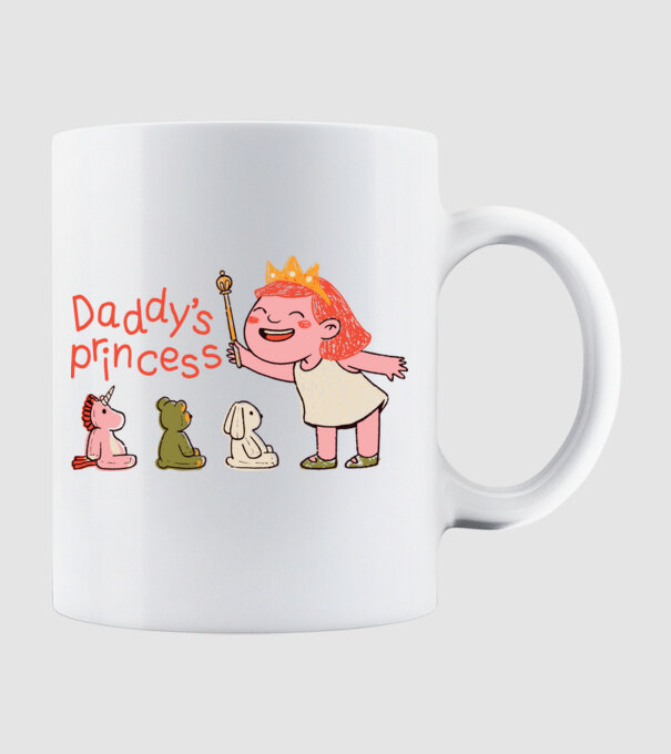 Daddy's Princess - Apa kicsi hercegnője minta fehér pólón