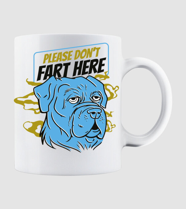 Dont fart dog minta fehér pólón
