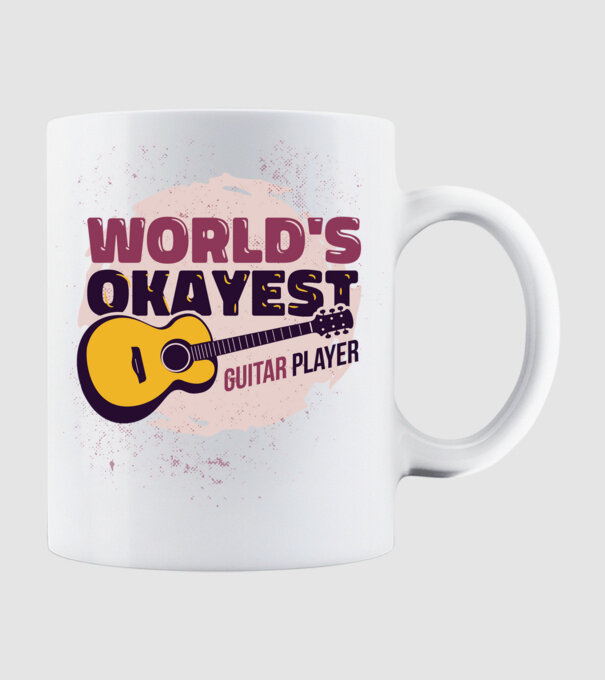Gitáros minta fehér pólón