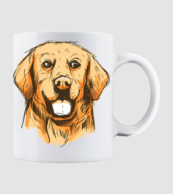 Golden retriever minta fehér pólón