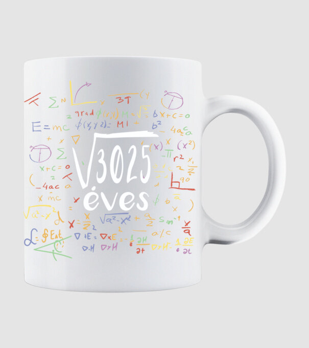 gyök 3025 éves vagyok 55. születésnap minta fehér pólón