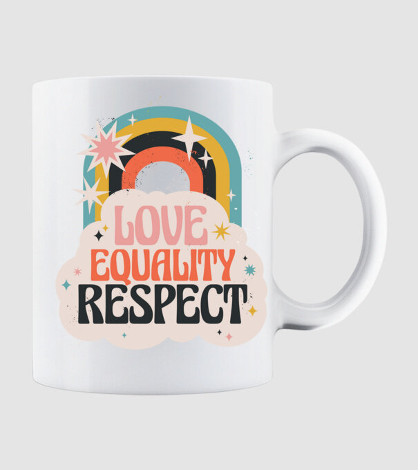 Love equality respect minta fehér pólón