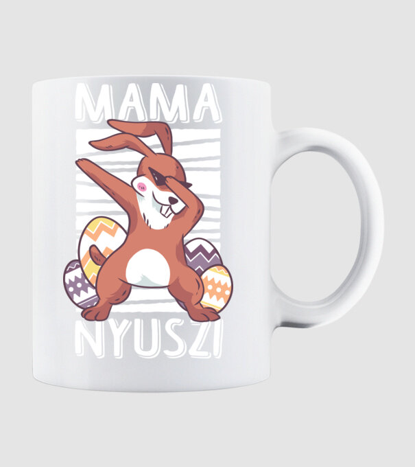 Mama nyuszi minta fehér pólón
