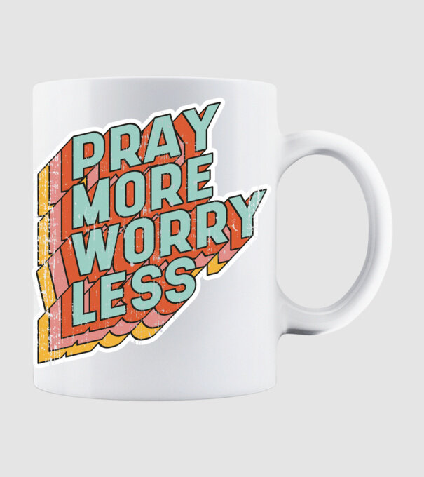 Pray More minta fehér pólón