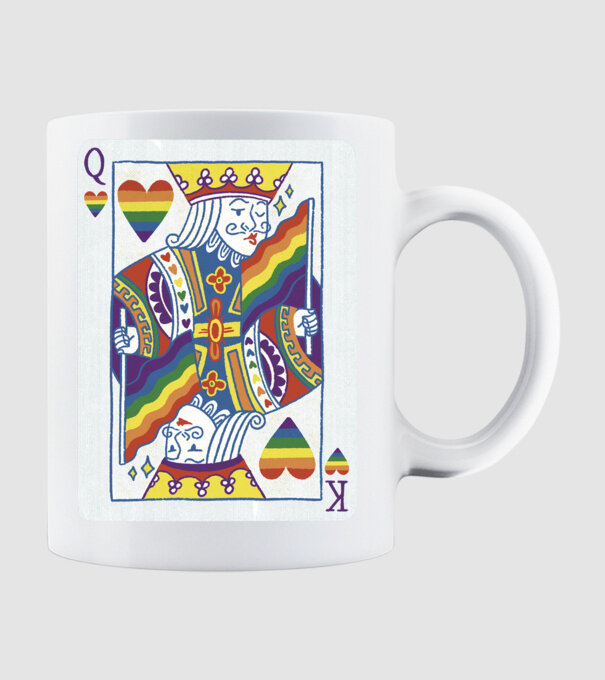 Queer King minta fehér pólón