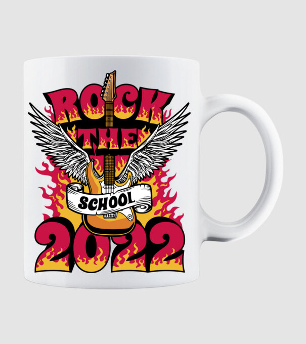 Rock The School minta fehér pólón