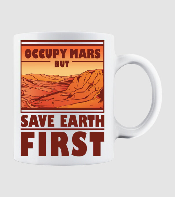 Save Earth minta fehér pólón