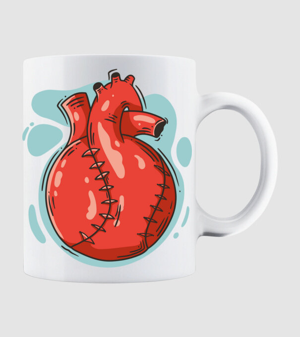 Softball Heart minta fehér pólón