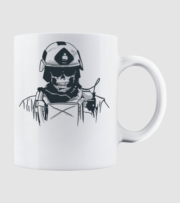 Special Force Skull minta fehér pólón