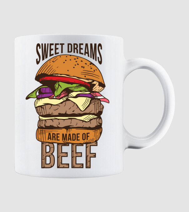 Sweet Dreams Beef minta fehér pólón