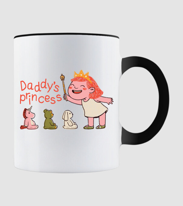 Daddy's Princess - Apa kicsi hercegnője minta fekete pólón