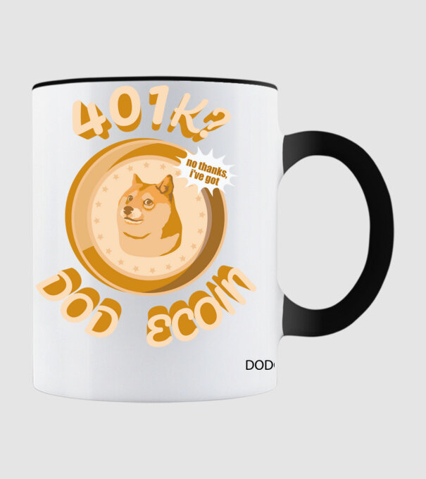 Doge Coin minta fekete pólón