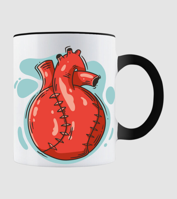 Softball Heart minta fekete pólón