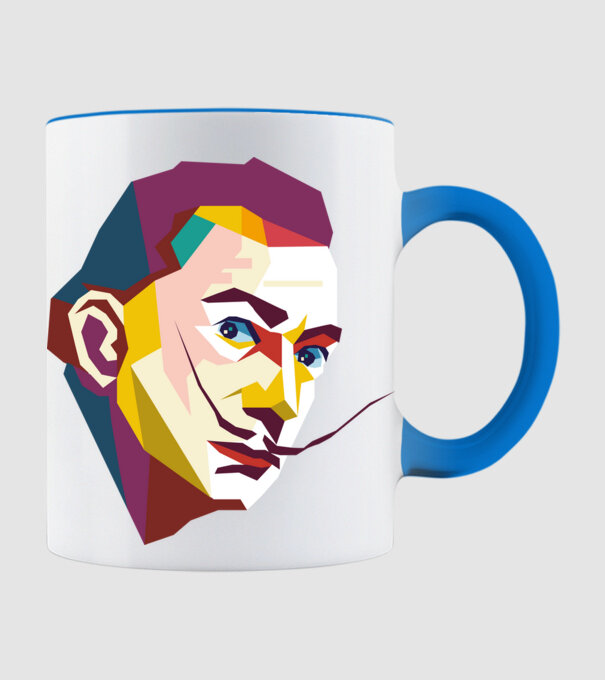 Salvador Dali absztrakt minta világoskék pólón
