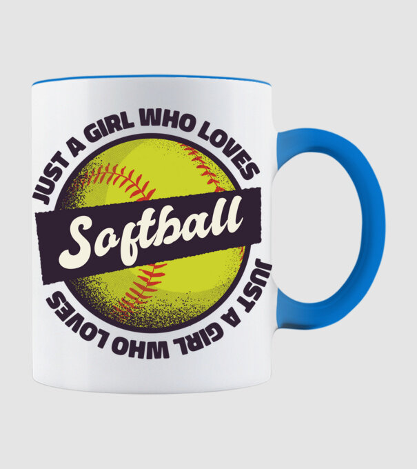 Softball minta világoskék pólón