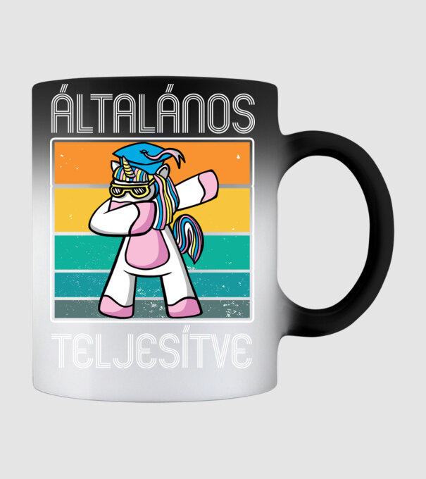 Általános teljesítve unikornis minta fekete pólón