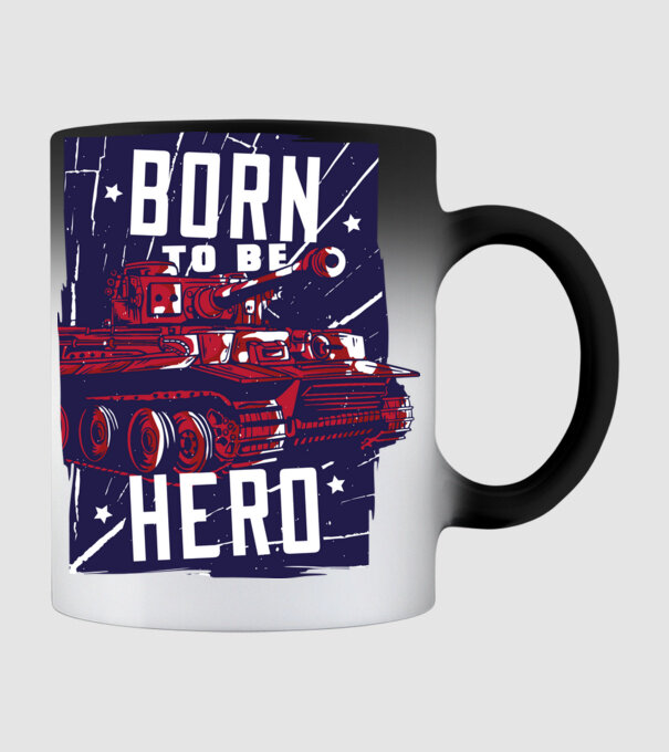 Born To be A Hero Tankos minta fekete pólón