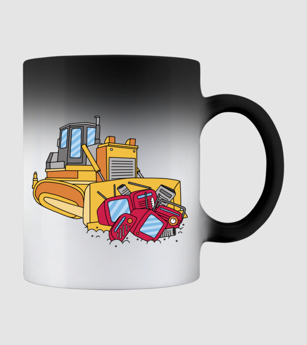 Bulldozer Media minta fekete pólón