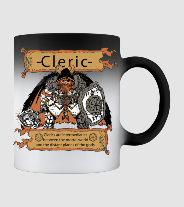 Fantasy Cleric minta fekete pólón