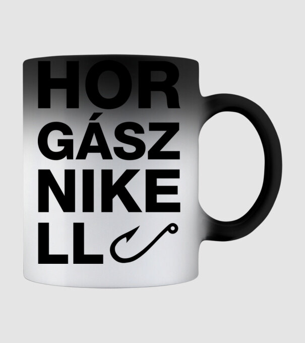 Horgásznikell felirat világos pólóra minta fekete pólón