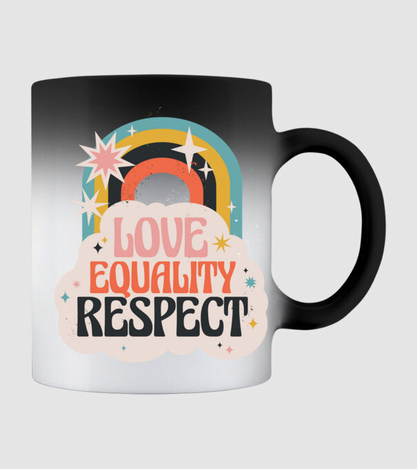 Love equality respect minta fekete pólón