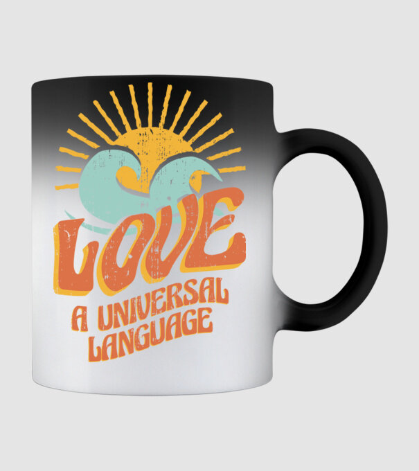 Love is a universal language minta fekete pólón
