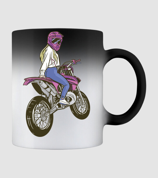 Motocross minta fekete pólón
