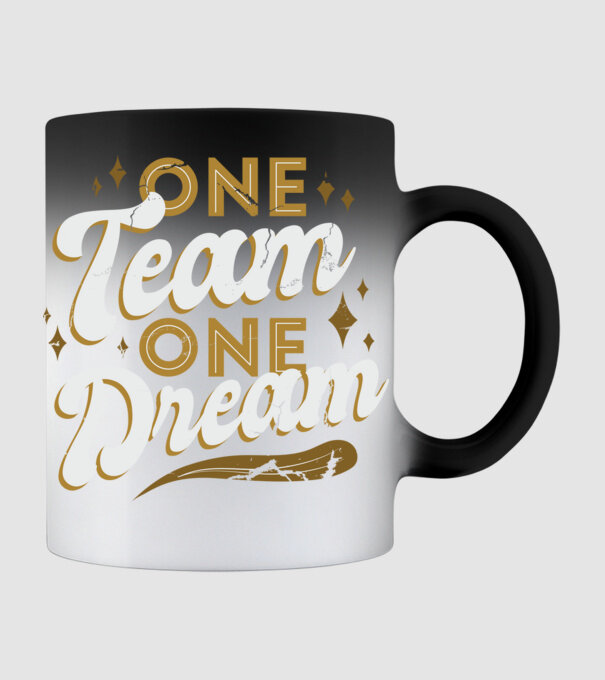 One Team One Dream minta fekete pólón
