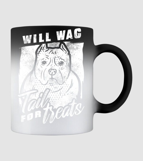 Pitbull - Will wag tail for treats minta fekete pólón