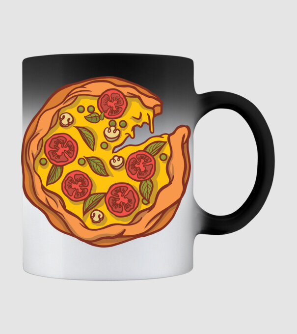 Pizza minta fekete pólón