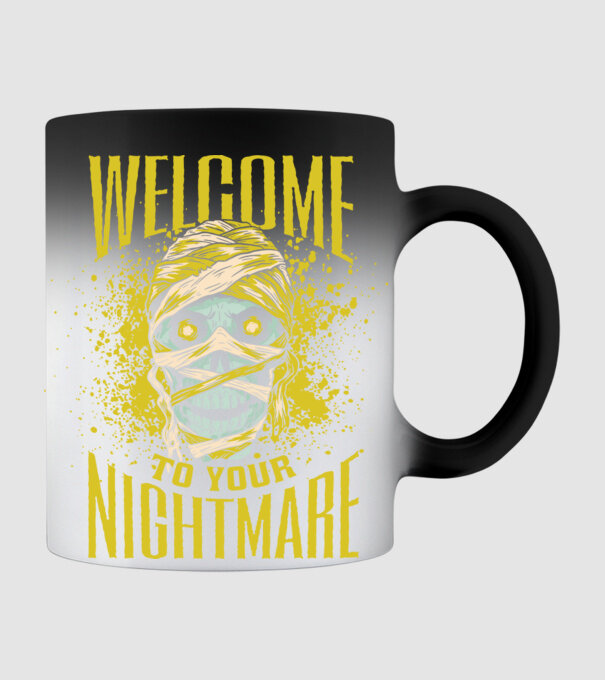Welcome to your Nightmare Halloween minta fekete pólón