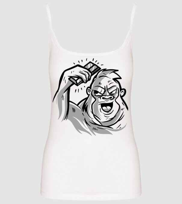 Gorilla ezüsttel minta fehér pólón