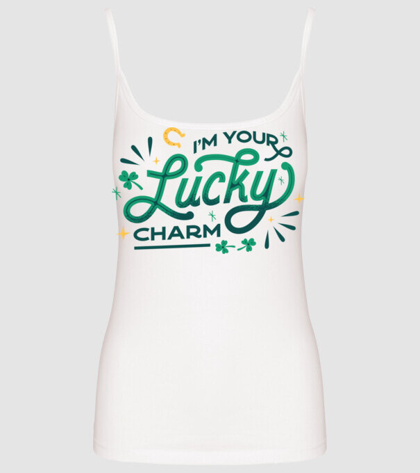 Lucky charm minta fehér pólón
