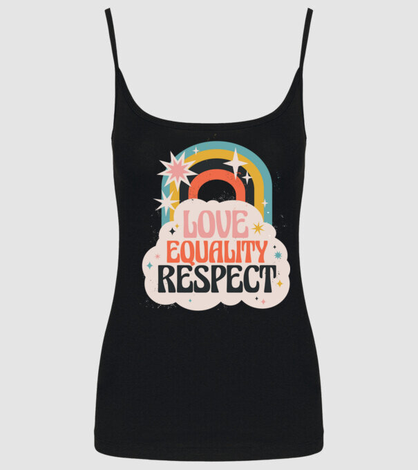 Love equality respect minta fekete pólón