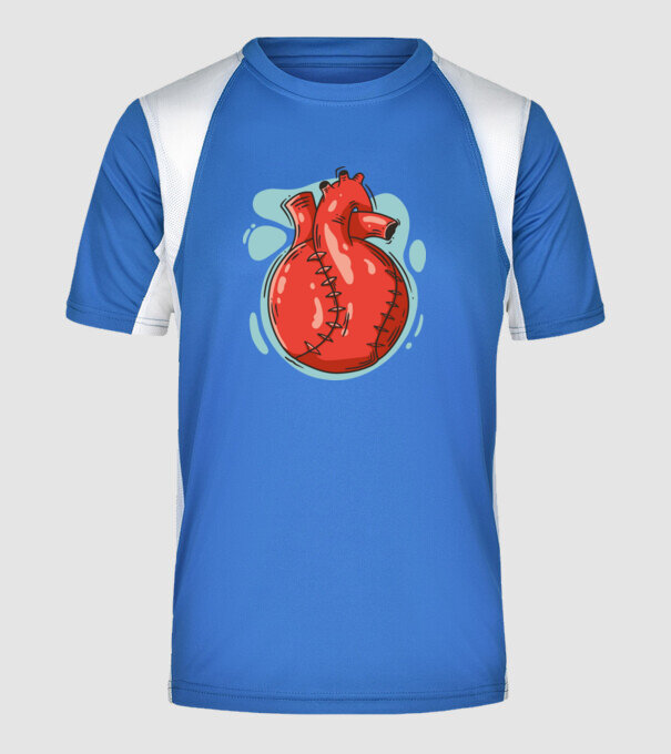 Softball Heart minta királykék pólón