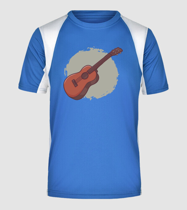 Ukulele minta királykék pólón