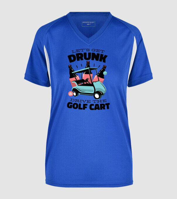 Golf kocsi minta királykék pólón
