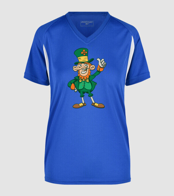Ír kobold minta királykék pólón