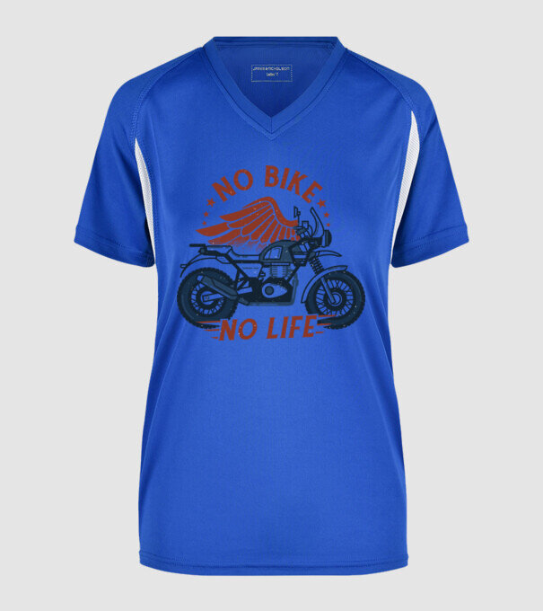 Motorbike minta királykék pólón