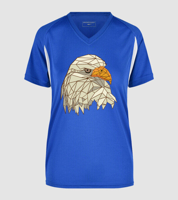 Polygonal Eagle minta királykék pólón
