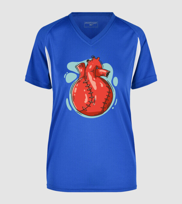 Softball Heart minta királykék pólón